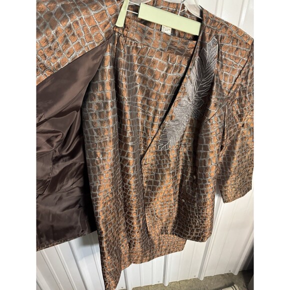 Vintage Elsa Loraine Blazer jacket and skirt set size 18 W crocodile print - Picture 4 of 8